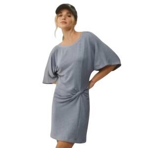 Daily Practice by Anthropologie blue casual tshirt knotted twist dress, Size 1X